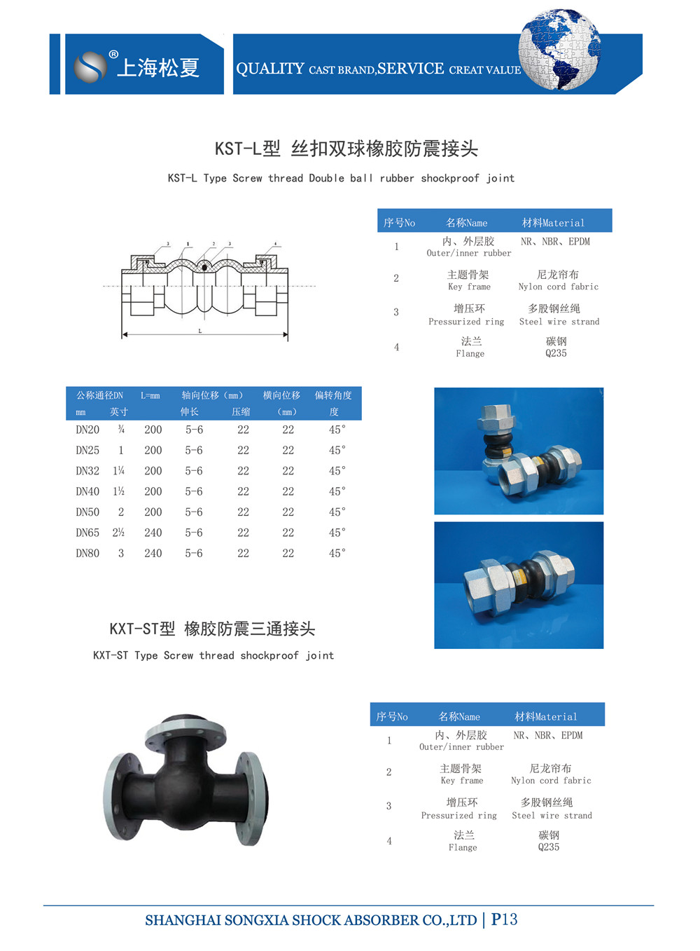 KST-DN40-1.6Mpa-電動機(jī)消防泵組螺紋絲扣橡膠軟接頭 KST-DN40-1.6Mpa-電動機(jī)消防泵組螺紋絲扣橡膠軟接頭